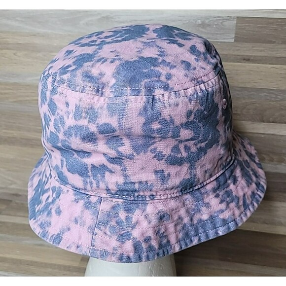 Athleta Girl Reversible Pink & Purple Tie Dye & Pink Bucket Hat EUC CUTE - Picture 3 of 6